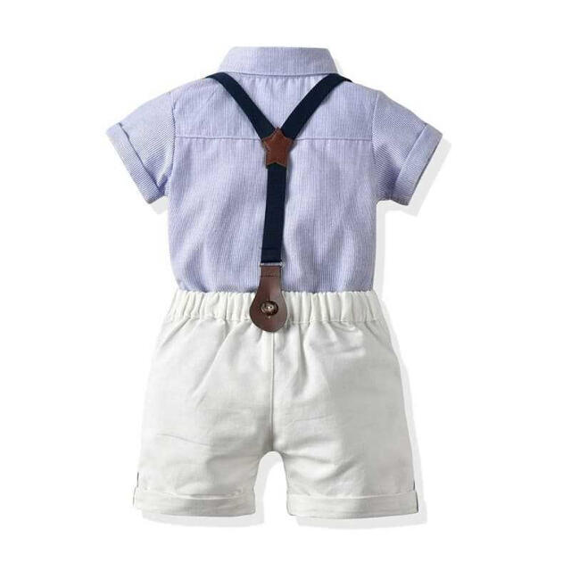 70cm 男の子 フォーマル サスペンダー 215 夏用スーツ 半袖フォーマル キッズ/ベビー/マタニティのベビー服(~85cm)(セレモニードレス/スーツ)の商品写真