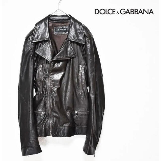 DOLCE&GABBANA - 【最高峰レザー】DOLCE&GABBANA 羊革 ダブルライダースジャケットの通販 by bungaku's