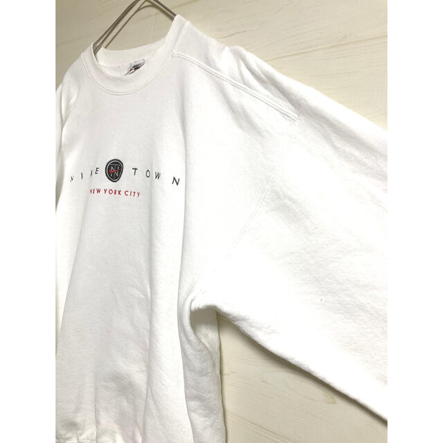 【激レア】90S NIKE TOWN USA製 トレーナー L ホワイト 刺繍