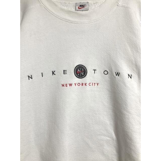 NIKE - 【激レア】90S NIKE TOWN USA製 トレーナー L ホワイト 刺繍の