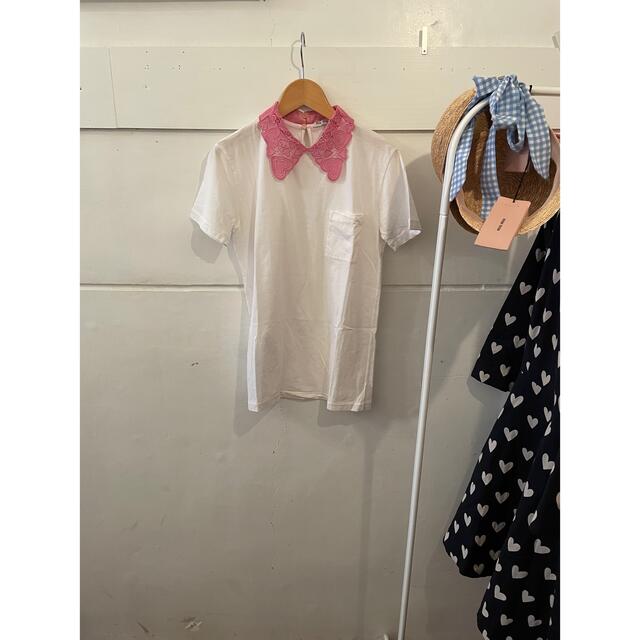 miumiu(ミュウミュウ)のmiumiu heart collar T shirt. レディースのトップス(Tシャツ(半袖/袖なし))の商品写真