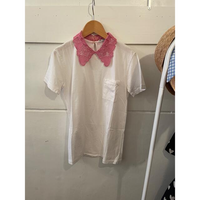 miumiu heart collar T shirt.