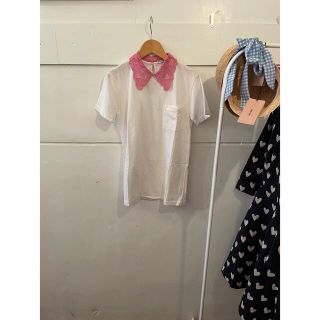 miumiu heart collar T shirt.