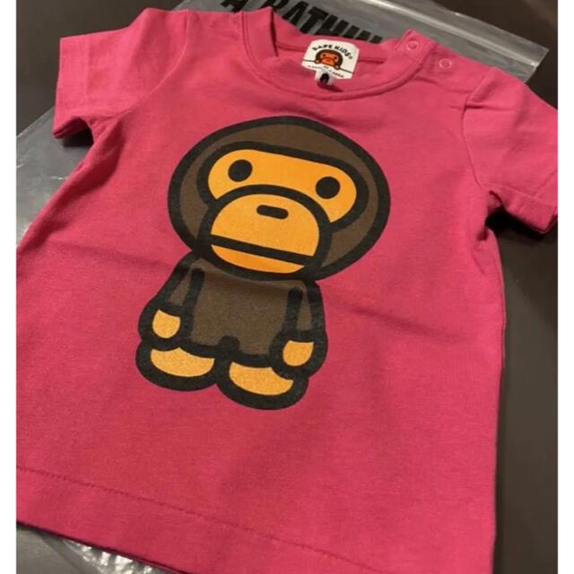 A BATHING APE(アベイシングエイプ)の★期間限定値下げ★ APE Tシャツ エイプ ピンク マイロ 猿 70 KIDS キッズ/ベビー/マタニティのベビー服(~85cm)(Ｔシャツ)の商品写真