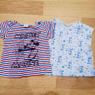 トップス　Tシャツ　ディズニー　80cm 半袖　夏服　ミッキー　ミニー(Ｔシャツ)