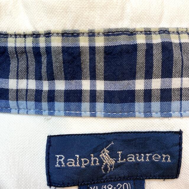 Ralph Lauren(ラルフローレン)の90s 古着 ラルフローレン BDシャツ 白シャツ 刺繍 レディース XL レディースのトップス(カットソー(長袖/七分))の商品写真