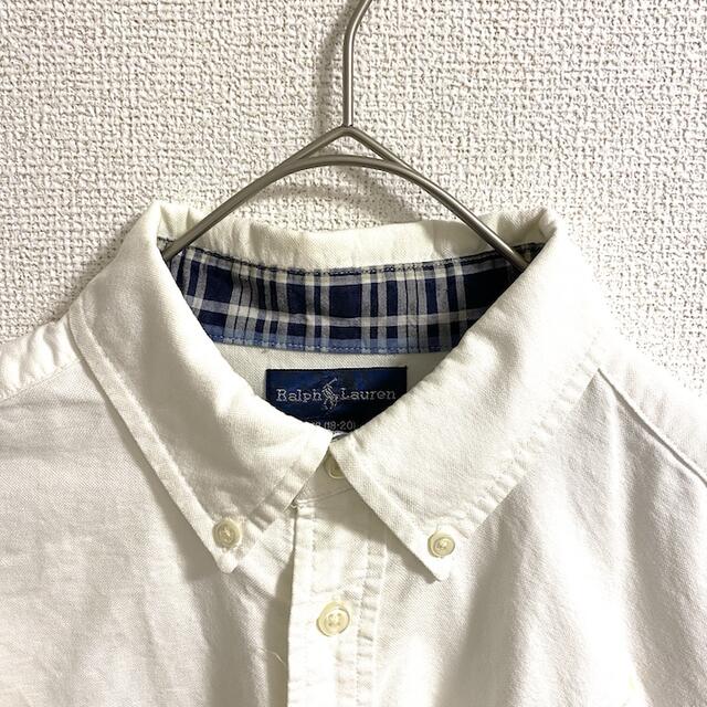 Ralph Lauren(ラルフローレン)の90s 古着 ラルフローレン BDシャツ 白シャツ 刺繍 レディース XL レディースのトップス(カットソー(長袖/七分))の商品写真