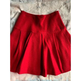 エムズグレイシー(M'S GRACY)のエムズグレイシー  赤　フレアスカート プリーツスカート(ひざ丈スカート)