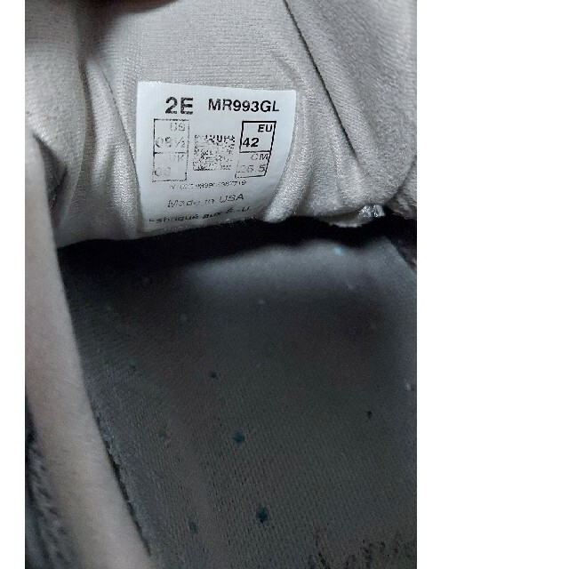 New Balance(ニューバランス)のニューバランス MR993GL  一番人気グレー 美品 26.5cm メンズの靴/シューズ(スニーカー)の商品写真