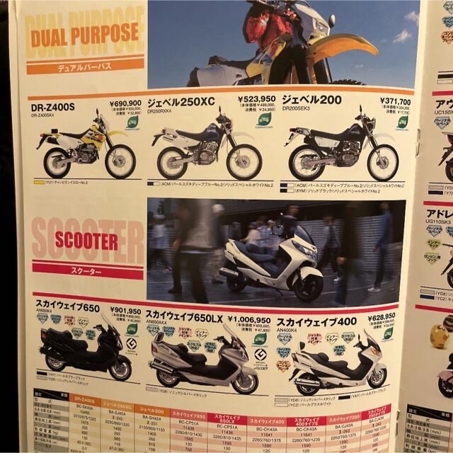 スズキ(スズキ)のSUZUKI スズキ　二輪車総合カタログ　2004年　絶版 自動車/バイクのバイク(カタログ/マニュアル)の商品写真