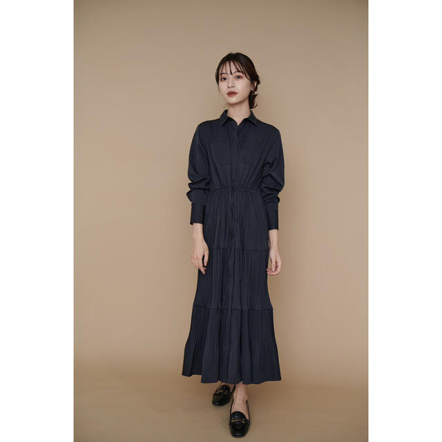 新作 L’Or  Pleats Shirt Dress ロングワンピース/マキシワンピース