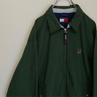 トミーヒルフィガー(TOMMY HILFIGER)のトミーヒルフィガー　ハリントンジャケット スウィングトップ 古着　グリーン　M(ブルゾン)