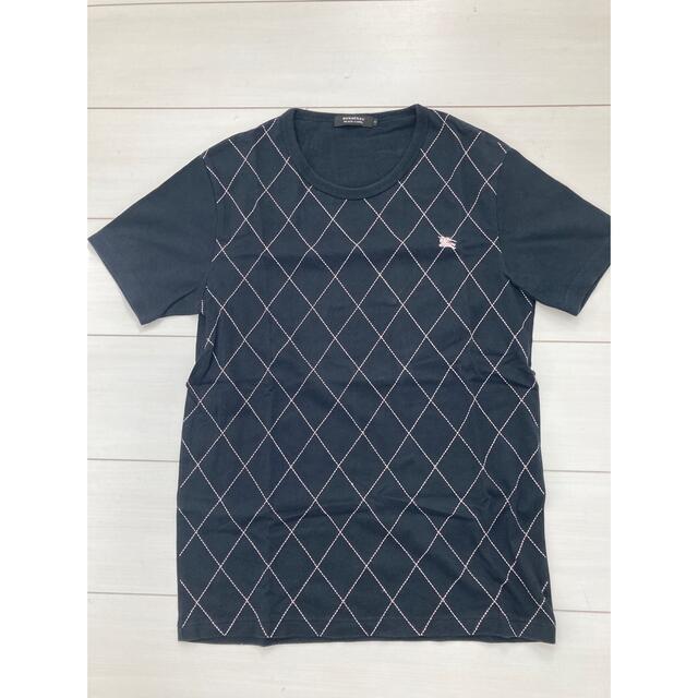 BURBERRY BLACK LABEL(バーバリーブラックレーベル)のBURBERRYブラックレーベル　Tシャツ　紺色　ステッチ　表記2  M メンズのトップス(Tシャツ/カットソー(半袖/袖なし))の商品写真