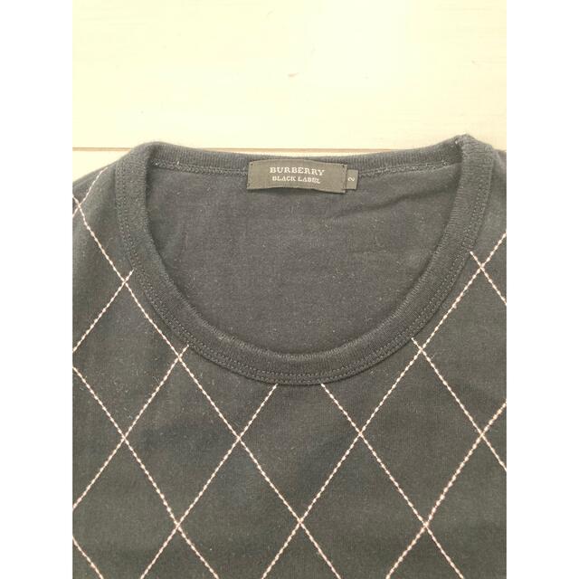 BURBERRY BLACK LABEL(バーバリーブラックレーベル)のBURBERRYブラックレーベル　Tシャツ　紺色　ステッチ　表記2  M メンズのトップス(Tシャツ/カットソー(半袖/袖なし))の商品写真