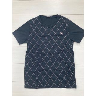 バーバリーブラックレーベル(BURBERRY BLACK LABEL)のBURBERRYブラックレーベル　Tシャツ　紺色　ステッチ　表記2  M(Tシャツ/カットソー(半袖/袖なし))