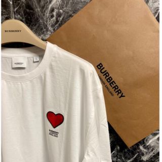 バーバリー(BURBERRY)の定価7.2万 21SS新作 新品 Tシャツ ホワイト キュートハート サイズXL(Tシャツ/カットソー(半袖/袖なし))