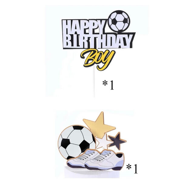 新品! 人気!! トッパー サッカー ケーキ  飾り バースデー 誕生日 キッズ/ベビー/マタニティのメモリアル/セレモニー用品(その他)の商品写真