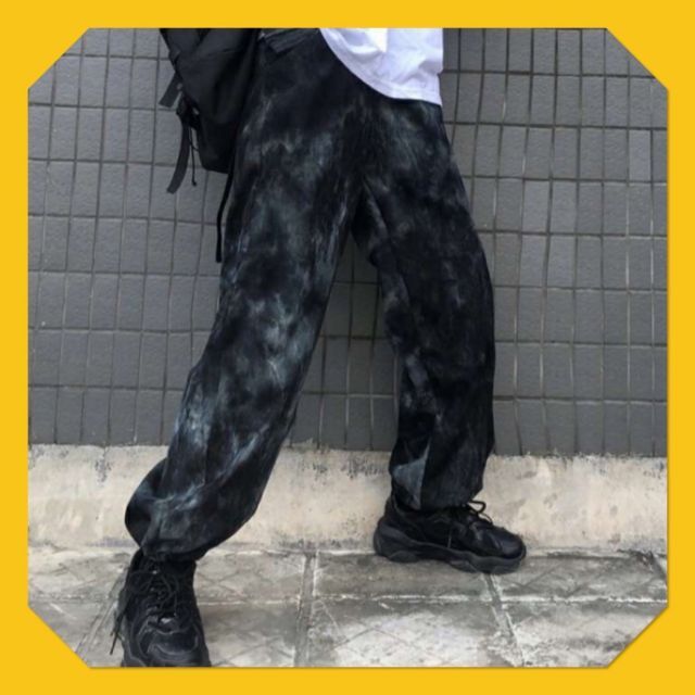 イージーパンツ タイダイ柄 ワイドパンツ ストレートパンツ グレー Mの通販 by プロフ用確認's shop|ラクマ