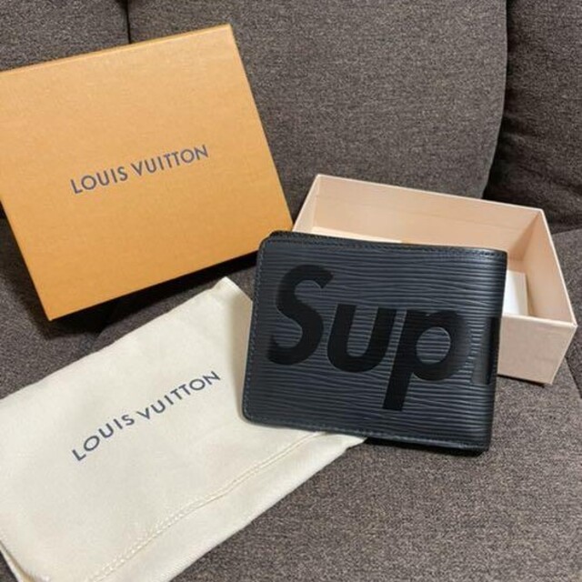 品質が完璧 LOUIS VUITTON - 【極美品】Louis Vuitton×supreme 二つ折り財布 折り財布