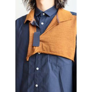 kolor カラー　シャツ　ドッキング　2 ネイビー　21aw Mサイズ