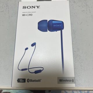 ソニー(SONY)のSONY ワイヤレス イヤホン WI-C310(L) 美品(ヘッドフォン/イヤフォン)