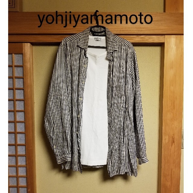 ★希少 17ss ヒッコリーストライプ比翼シャツ yohjiyamamoto