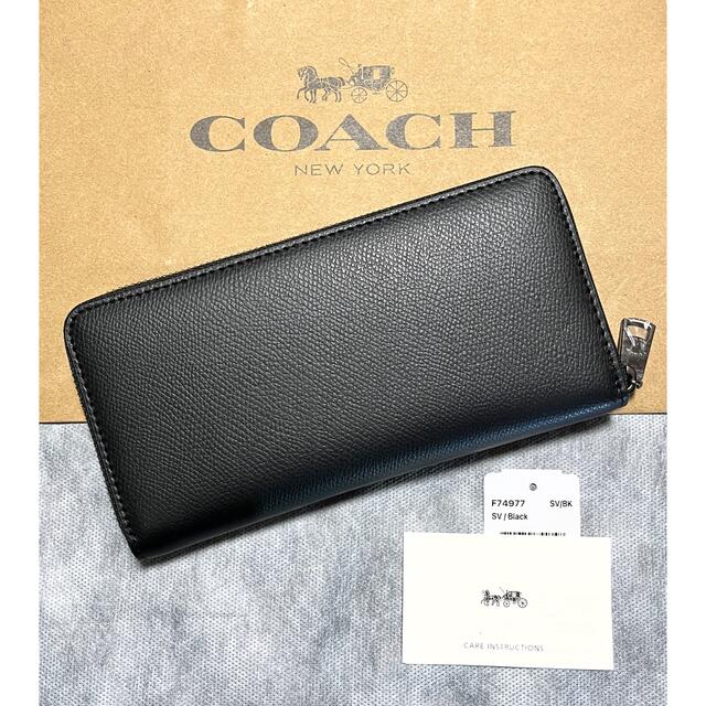 COACH 新品 長財布 メンズ レディース コーチ 濃紺 白 財布 107 - 通販