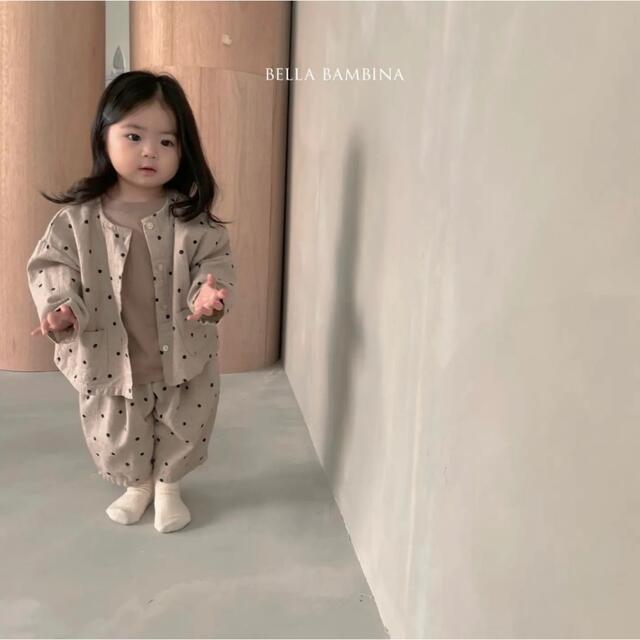 韓国子供服　kids dot set up  キッズセットアップ　キッズドット
