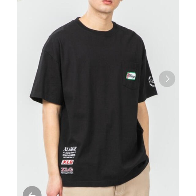 XLARGE(エクストララージ)の完売エクストララージ　ワッペン刺繍ポケT 黒Lサイズ メンズのトップス(Tシャツ/カットソー(半袖/袖なし))の商品写真