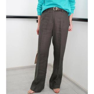 ドゥーズィエムクラス(DEUXIEME CLASSE)のスリム フレア パンツ(linen)34(カジュアルパンツ)