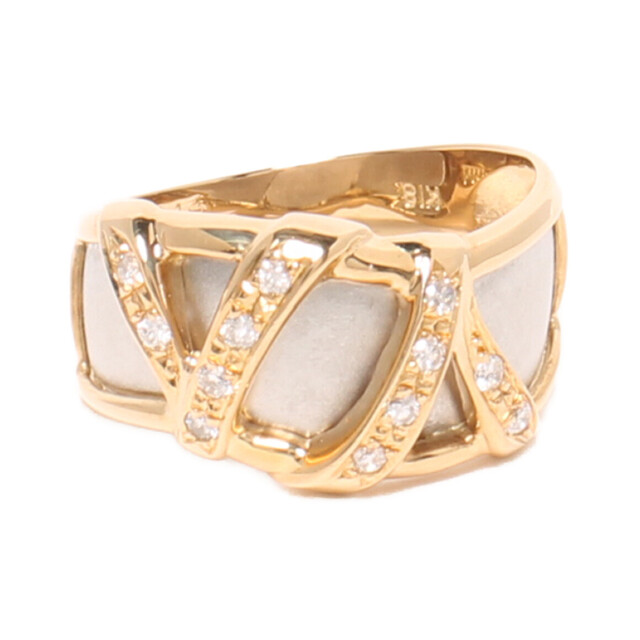 美品 リング 指輪 Pt900 K18 ダイヤ0.14ct レディース 12号 - www