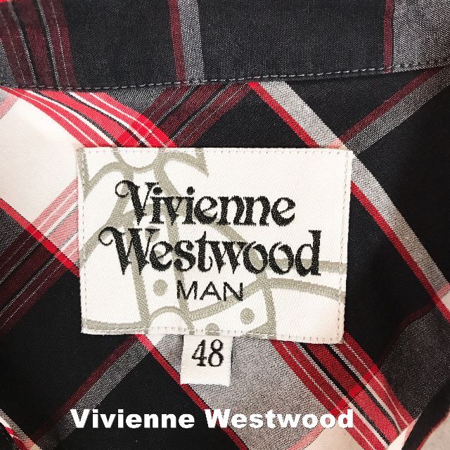 【Vivienne Westwood MAN】刺繍ORBロゴ タータン シャツ 6