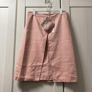 【新品 タグ付】　スウェード調　レトロ　ピンクタイトスカート(ひざ丈スカート)