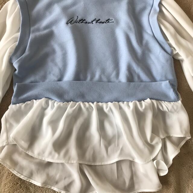 女児　130  長袖ドッキングシャツ キッズ/ベビー/マタニティのキッズ服女の子用(90cm~)(Tシャツ/カットソー)の商品写真