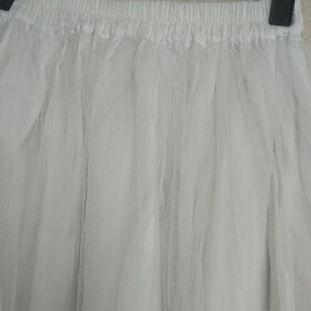 ストライプ☆リバーシブルチュールスカート レディースのスカート(ひざ丈スカート)の商品写真