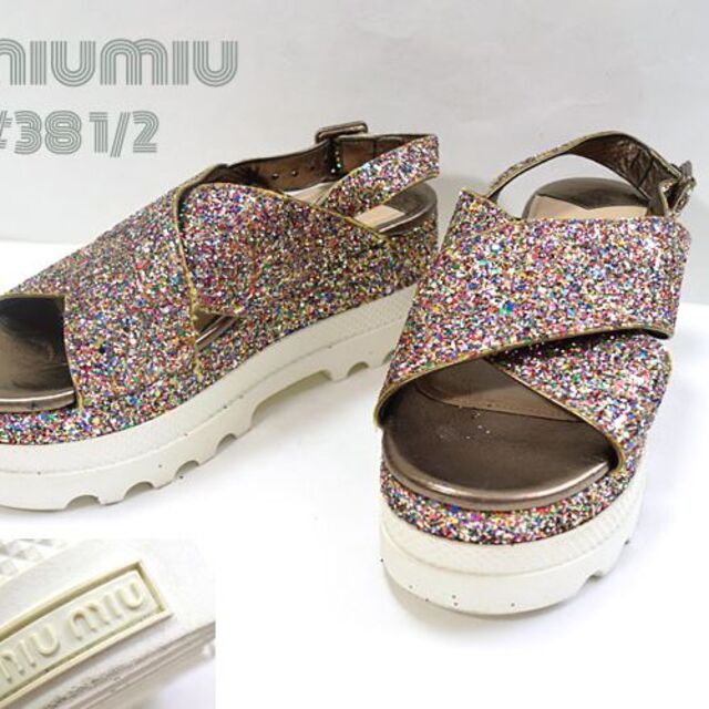 miumiu ロゴソールサンダル