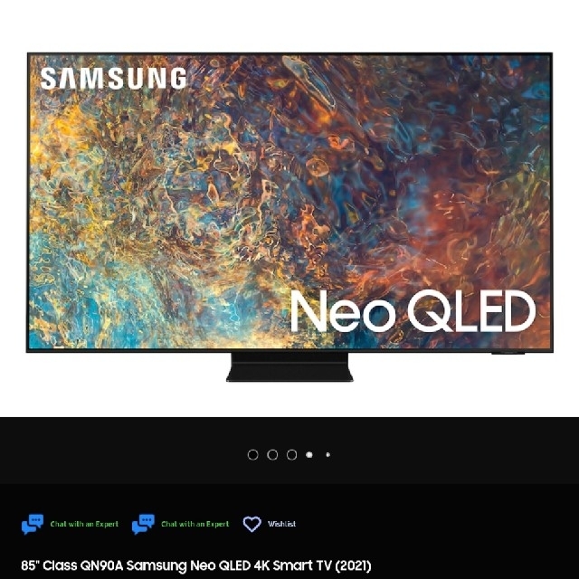 85" Class QN90A Samsung Neo QLED 4K Smarテレビ