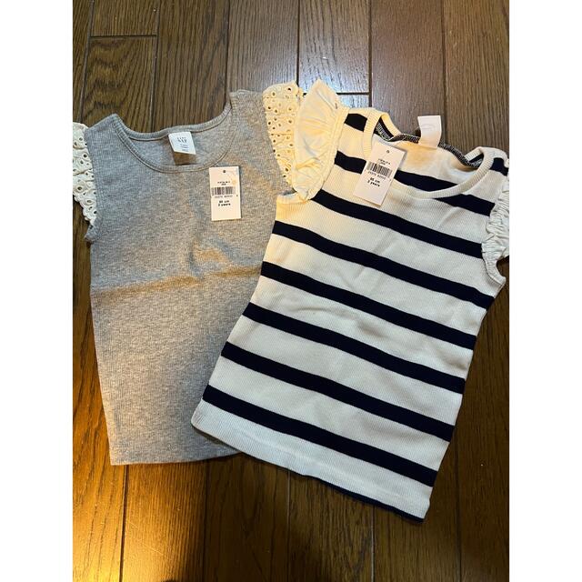 GAP(ギャップ)のGAPノースリーブカットソー　2着セット キッズ/ベビー/マタニティのキッズ服女の子用(90cm~)(Tシャツ/カットソー)の商品写真