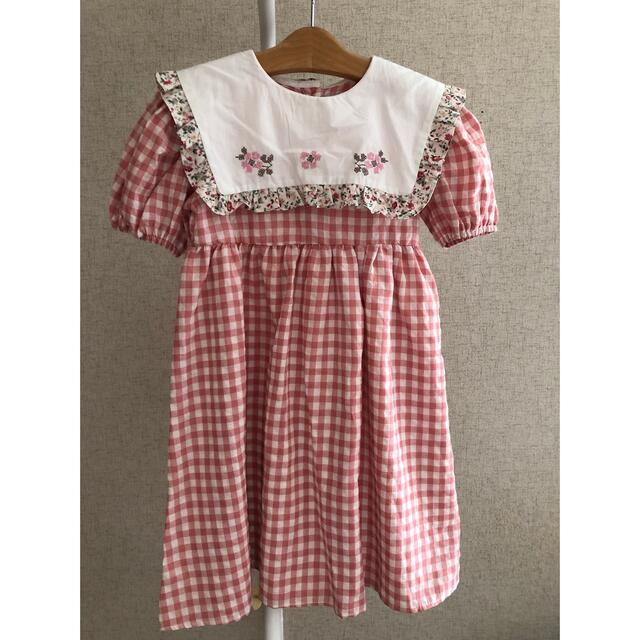 チェックワンピース♡110 キッズ/ベビー/マタニティのキッズ服女の子用(90cm~)(ワンピース)の商品写真