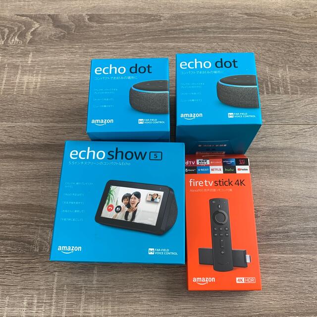 fire tv stick 4K, echo show 5, echo dot