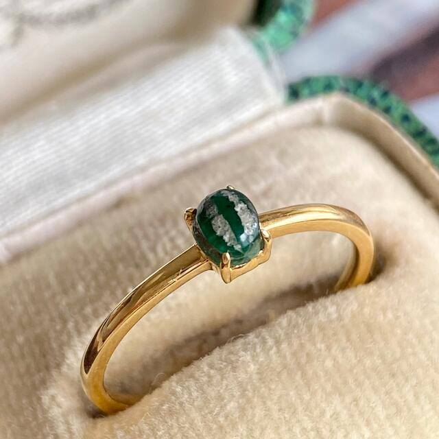 天然トラピッチェエメラルド 18金リング 新品 未使用品 | zoukei