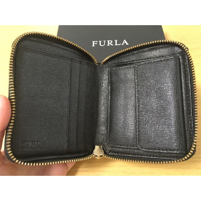 フルラ 二つ折り財布 ラウンドジッパー 黒