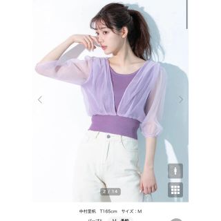 フィフス(fifth)のfifth  チュールドッキングカシュクールニット　パープル(シャツ/ブラウス(半袖/袖なし))