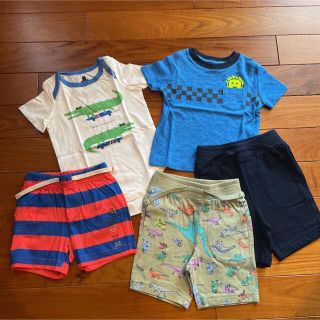 ベビーギャップ(babyGAP)の新品☆babygap☆Tシャツ　半袖ロンパース　ショートパンツ　セット(Ｔシャツ)