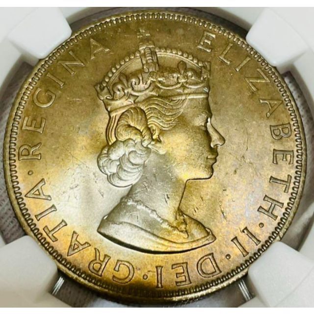 【ご予約品】 バミューダ諸島 ヤングヤングエリザベス 1クラウン 銀貨 1964 MS64 世界