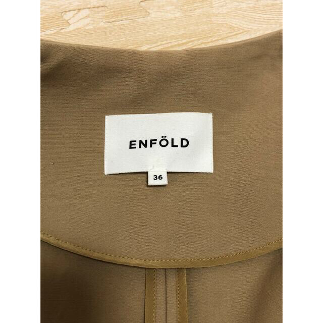 ENFOLD(エンフォルド)のENFOLD  エンフォルド ダブルフェイス ノーカラー　中綿コート 美品 レディースのジャケット/アウター(スプリングコート)の商品写真