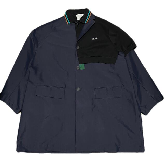 kolor(カラー)の【新品】kolor 22SS ポロシャツレイヤードコート 完売品  アウター メンズのジャケット/アウター(ステンカラーコート)の商品写真