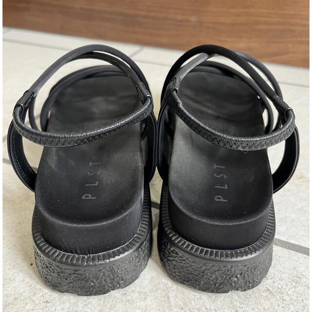 PLST(プラステ)のplst プラステ　ナローレースアップスポーツサンダル　黒　Mサイズ レディースの靴/シューズ(サンダル)の商品写真