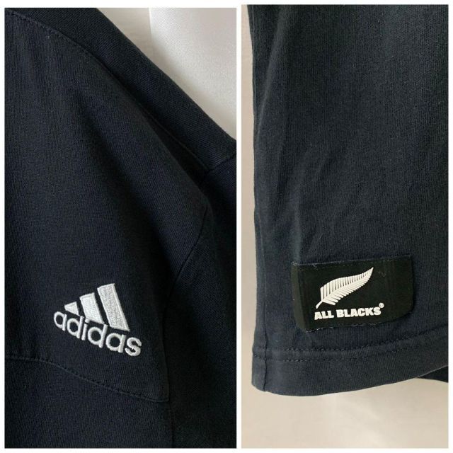 adidas(アディダス)のOLD adidas ALL BLACKS 刺繍ロゴ デザインTシャツ ゆるダボ メンズのトップス(Tシャツ/カットソー(半袖/袖なし))の商品写真