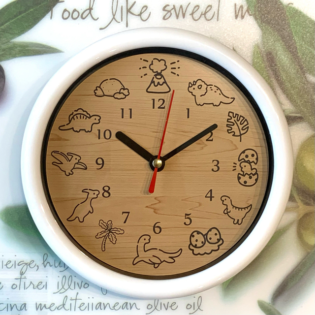 ダイナソー壁掛け時計 知育時計 クロック 恐竜時計 時間 子供時計 掛け時計